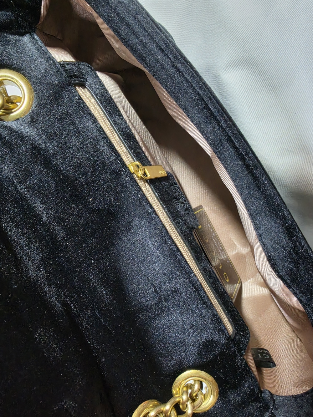Black Quilted Shoulder Bag with Gold Hardware - Picture 4 of 4